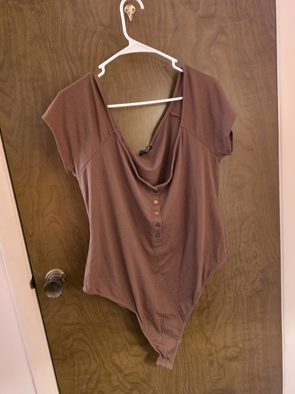 Fashion Nova Ribbed Cowl Neck Bodysuit -3X